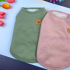 Fleece Cotton Dog Shirt - Winter Warm Lightweight Pet T-Shirts Soft Breathable Stretchy Cats & Dogs Tee Shirt Sleeveless Vest - Dog Apparel for Medium & Small Dogs