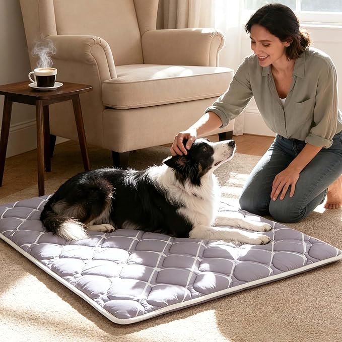 Bubble bear Dog Crate Pad - Ultra Soft, Washable Crate Mat, Anti-Slip Kennel Pad for Small/Medium/Large Dogs, Dark-Hued to Hide Stains (36"x23")