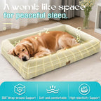 Waterproof Memory Foam Dog Beds for Small Dogs Non-Slip Orthopedic Dog Beds Washable Couch Pet Bed with Removable Cover (Beige, Small)