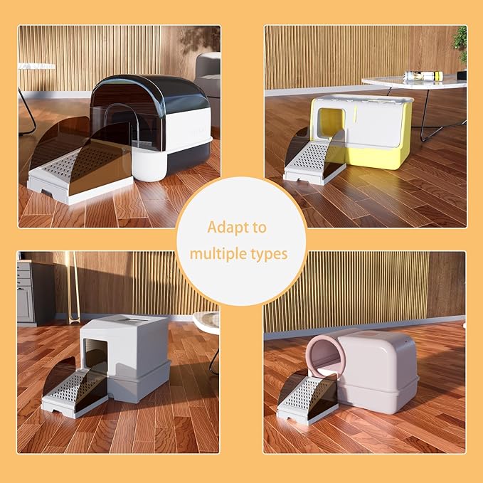 Plastic Inclined Steps Assist in Using Various Sizes of cat Litter Boxes. Plastic Large cat Litter Boxes Inclined Steps are Non Stick，Height Adjustable，Easy to Clean(White, Small)