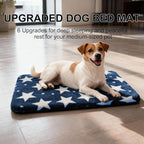 Washable Dog Bed Plush Orthopedic Outdoor Crate Mat with Non-Slip Bottom,Luxe Soft Kennel Pad for Pets, Cozy Cage Cushion & Pet Sleeping Mattress Large Sized,Medium,Small Dogs,30 x 20 inch,Blue