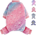 Dog Sweaters Small Girl Warm Fleece Pajamas, Cute Extra Small Dog Clothes, 4 Legs Puppy Jumpsuit Pjs Soft Stretchy Doggie Onesies Pet Outfit Apparel for Chihuahua Yorkie