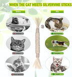 5 Pack Silvervine Cat Toy, Silvervines Sticks Cat Toys for Indoor Cats, Cat & Kitten Chew Toys for Aggressive Chewers, Cat Dental Toy for Kitten Teeth Cleaning, Matatabi Silvervine for Cats