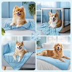 Luciphia Premium Cooling Dog Blanket for Small Medium Dogs Q-max>0.4 Washable Self-Cooling Cat Pet Mat Puppy Breathble Calming Throw for Beds Couches (Blue,29x40 inches)