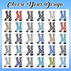 Artsadd Personalized Christmas Pajama Pants Socks for Men Custom Photo Pajama Bottoms for Men S-XXL