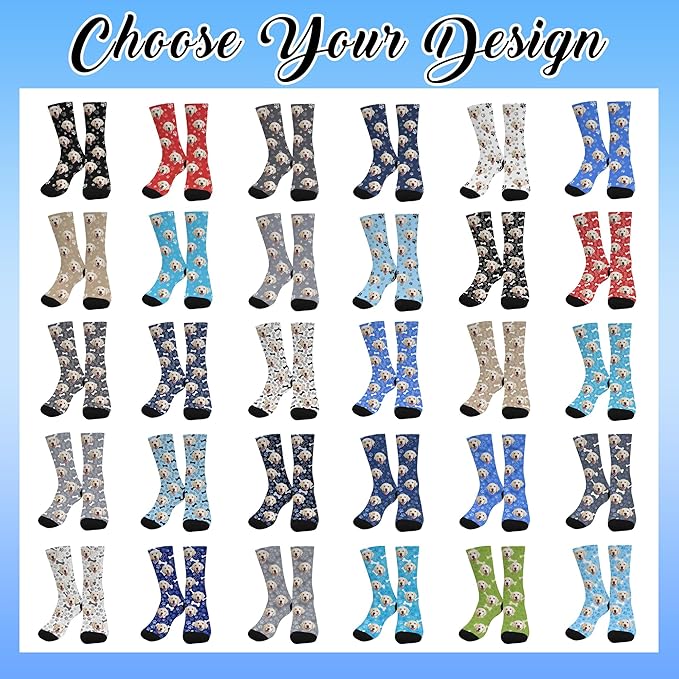 Artsadd Personalized Christmas Pajama Pants Socks for Men Custom Photo Pajama Bottoms for Men S-XXL