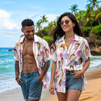 Custom Hawaiian Shirt with Face for Men, Unisex Tropical Beach Shirts Personalized Casual Funny Hawaii Button Down Shirts