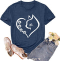 Cat Shirts for Women Cat Mom Tshirts Pet Lover Shirt Cats Paw Print Tee Tops
