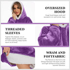 Wearable Blanket Hoodie with Giant Pocket, Soft Warm Sherpa Fleece Oversized Blanket Sweatshirt Gifts for Women Men