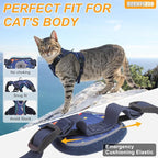 BEAUTYZOO Escape Proof Cat Harness and Leash for Walking, Soft Adjustable Cute Vest for Small to Large Cats, Reflective Breathable Easy-Control Outdoor Jacket, Kitten Harness and Leash Set, Blue, M