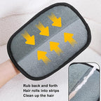2Pcs Pet Hair Removal Glove for Cats & Dogs, with 2Pcs Toothbrush, Upgraded Five-Finger Electrostatic Pet Hair Gloves, Washable Reusable Pet Hair Remover Tool for Clothing, Couch, Carpet, Car Seat