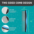 Maxpower Planet Pet Grooming Brush - Double Sided Shedding and Dematting Undercoat Rake Comb for Dogs and Cats,Extra Wide (C2 - Brush & Comb, Large)