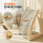PETKARAY Cat Scratcher, Sisal Cat Scratch Pad, Curved Scratching Board for Indoor Kitty, Floor Mounted Scratcher with Mouse Toy Catnip