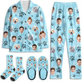 Artsadd Custom Pajamas for Women Men Family, Personalized Face Pjs Pajama Pants, Funny Pet Photo Loungewear Sleepwear Jammies