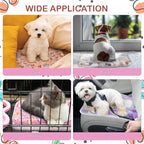 Tuanse 4 Pack Ultra Soft Dog Cat Bed Mat Small Animal Guinea Pig Bed with Cute Print Reversible Fleece Dog Crate Kennel Pad Cozy Washable Thickened Hamster Pet Beds Mat(13 x 19 Inches,Vivid Color)