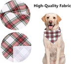 ARING PET Christmas Dog Bandanas, Red Green White Plaid Kerchief Triangle Bibs Scarf for Puppy Small Medium Large Boy Girl Dogs Cats-S