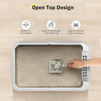 Stainless Steel Litter Box, Extra Large Litter Boxes for Big Cats, XLarge Metal Cat Litter Box with Lid, Anti-Urine Leakage XL Box with High Sides, Easy Clean, Non-Sticky, Scoop Included