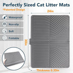 UPSKY Cat Litter Mat, Large Kitty Litter Trapping Mat Soft on Kitty Paws, Litter Box Mat Keep Floor Clean, 31" x 24" Waterproof and Washable Trapping Mats Catcher Pad for Scatter Control