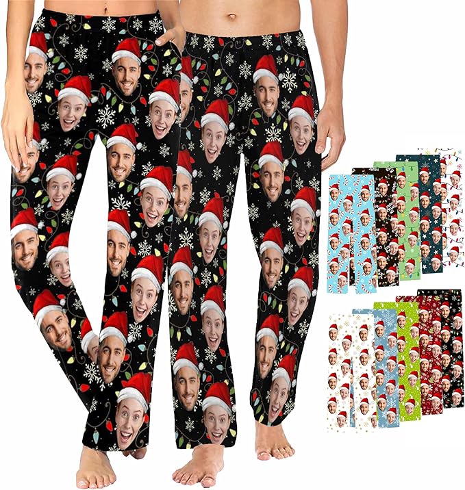 Customized Face Pajama Custom Pajama Pants with Photo for Women Mom