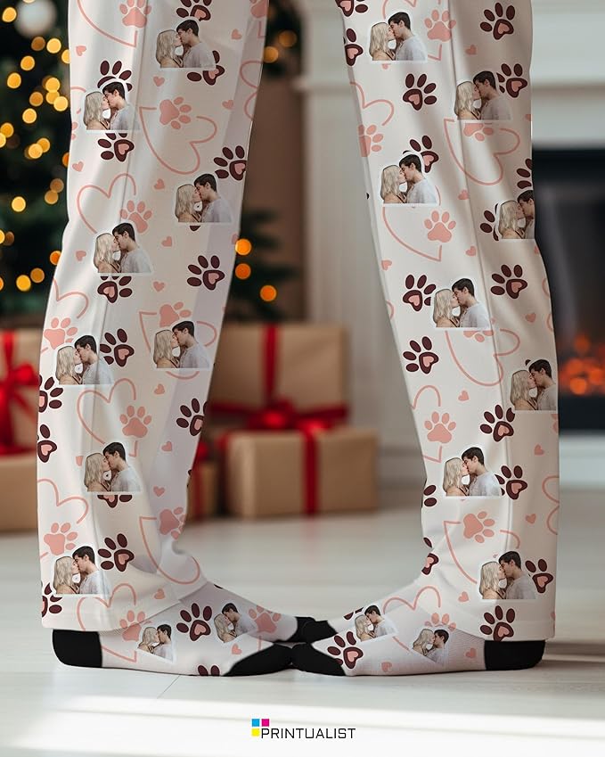 Printualist Personalized Pajamas with Faces – Custom Photo Pajama Sets for Men Women Family Pet Matching Couple Pjs Xmas Gift