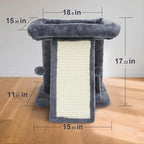 17.1-inch Small Cat Tree Tower with Scratching Post for Indoor Cats,Grey