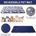 VitalCozy 4 Pcs Dog Crate Pads, Ultra Soft Warm Washable Anti-Slip Kennel Bed Mat for Pets, Reversible, Replaceable, Cozy Cage Liner for Small Medium Large Dogs and Cats(18 x 24 x 1.6 Inch,Blue)