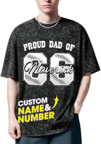 H-DEWALL Custom T Shirts Mineral Wash Tshirt Bootleg Rap Tee Customized Gifts for Boyfriend Birthday Shirts Tops for Women