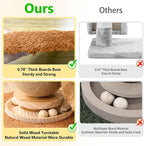 Mushroom Cat Scratching Post Cat Tree, 21.5‘’ H Cute Cat Scratcher Tower with Durable Solid Wood Turntable Toy, Acorn Brown Mushroom Scratch Post Cat Sisal Scratcher with Catnip for Indoor Cats
