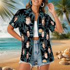 Custom Hawaiian Shirt with Face for Men, Unisex Tropical Beach Shirts Personalized Casual Funny Hawaii Button Down Shirts