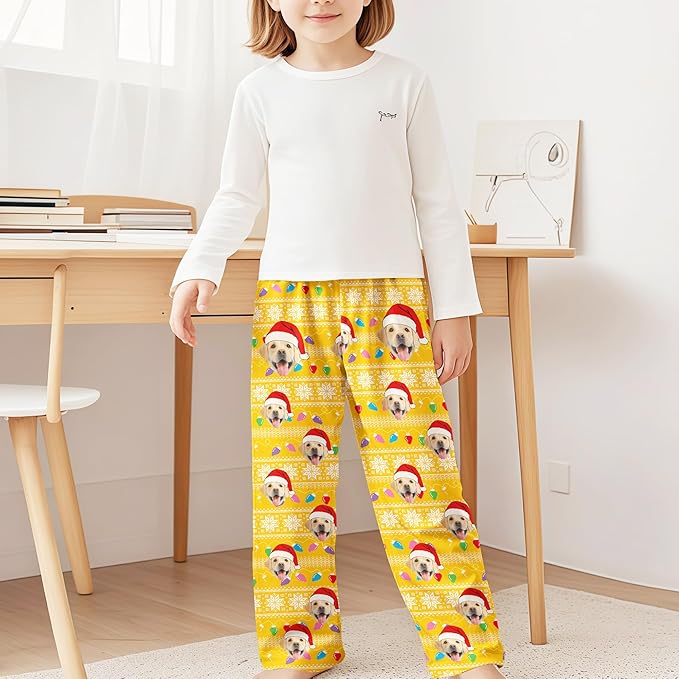 Custom Pajama Pants for Women Men, Personalized 67 Name Photo PJ Family Six Seven Matching Sleep Bottoms Birthday Xmas Gifts