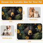 Brown Bear Dog Food Mat,Forest Absorbent Pet Feeding Mat for Food and Water Bowl,Quick Dry Dog Placemat Non Slip Rubber Backing Waterproof Pet Supplies 12" x 20"
