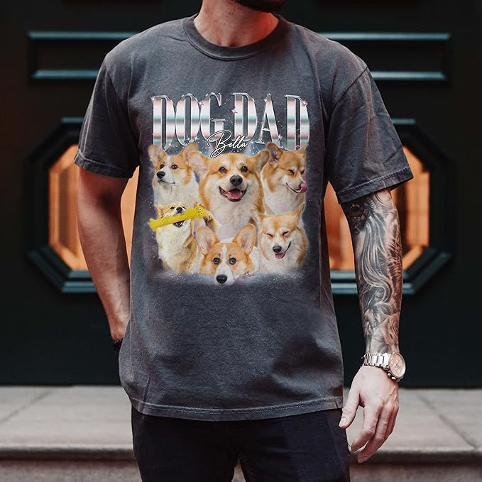 Custom Dad Shirt Personalized Picture T-Shirt for Men for New Dad Daddy Gift for Grandpa