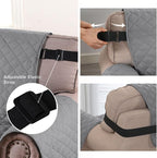 H.VERSAILTEX Reversible Chair Couch Covers for 1 Cushion Couch Sofa Water Resistant Chair Slipcover Quilted Chair Cover Super Anti-Slip Furniture Protectors for Dogs(Armchair, Light Grey/Beige)