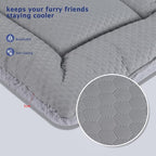 Dog Bed Mat, Crate Pad Reversible,Soft Kennel Pad, Washable Dog Crate Mat (Cool and Warm),Pet Sleeping Mattress for Small Medium Dogs XB009 (36''x23'',Grey)