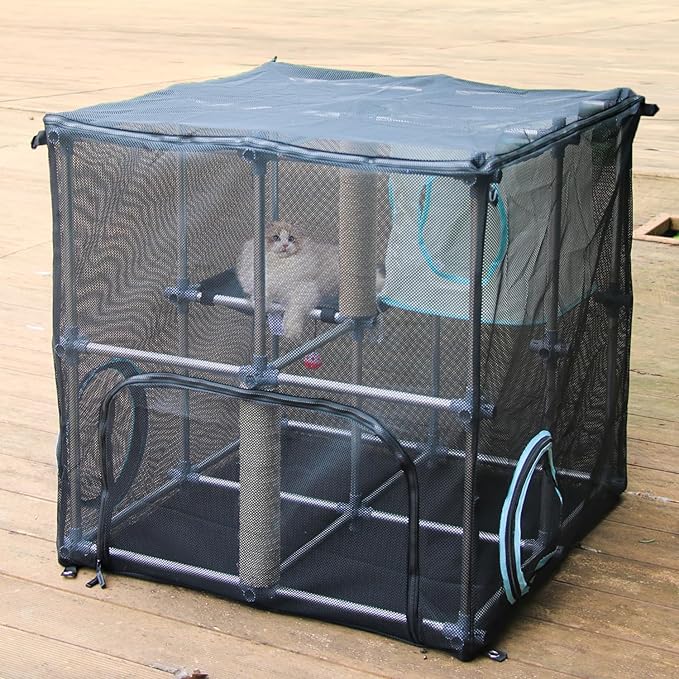 INTURN Catio Outdoor Cat Enclosure,Compact Kit for Outdoor and Indoor(Compact Kit)