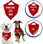 NCAA Ohio State Buckeyes Personalized Tie Bandana for Dogs & Cats, Size Small/Medium. Custom Dog Bandana Scarf Bib for Pet Cat Dog. The Ultimate Game-Day & Party Customizable Bandana