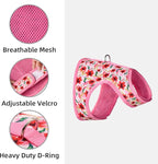 Mile High Life Dog Harness, Air Mesh Floral Vest Harness for 20 lbs Small Dogs & Cats, Easy Get on Adjustable Easy Closures Both Neck and Chest(Lily, S Chest 16"-18")