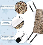 Jetec 2 Pack Cat Hammock for Cage, Catio Accessories Reversible Soft Cats Bed with Adjustable Straps and Hooks Double-Sided Linen and Fleece Hanging Hammock for Cats, Kitten(Leopard and Dot,S)