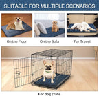 Washable Dog Bed Plush Orthopedic Outdoor Crate Mat with Non-Slip Bottom,Luxe Soft Kennel Pad for Pets, Cozy Cage Cushion & Pet Sleeping Mattress Large Sized,Medium,Small Dogs,30 x 20 inch,Blue