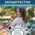 Flea Collar for Cats 4 Pack, 32 Months Flea and Tick Prevention for Cats Collar, Waterproof Cat Flea Collar, Natural Cat Flea and Tick Treatment Collar, Adjustable Flea Collar for Cat Kitten, Black