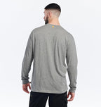 Caterpillar Trademark Banner Long Sleeve Tee Shirts for Men with Center Back Neck Wire Management Loop and Cat Workwear Logo