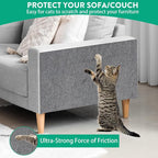 Trimmable Cat Scratcher Mat, 39.4"x15.8" Self-Adhesive Cat Scratching Carpet Pad Replacement for Cat Tree Shelves, Steps and Posts, DIY Cat Scratch Couch Furniture Protector