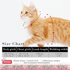 Cat Harness and Leash Set, Adjustable Kitten Harness Escape Proof Cats Harness, Soft Lightweight Walking Travel Pet Harness, Cute Kitty Harness Leash Set for Small Medium Cats, Orange