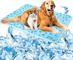 Dog Cooling Mat Self-Cooling Mat for Dogs Non-Slip Pet Cool Pad Cat Sleeping Pad Summer Blanket for Pets Foldable Washable for Kennel, Travel, Bed, Cars, Indoor and Outdoor Use (Blue, L(27*39inch))