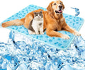Dog Cooling Mat Self-Cooling Mat for Dogs Non-Slip Pet Cool Pad Cat Sleeping Pad Summer Blanket for Pets Foldable Washable for Kennel, Travel, Bed, Cars, Indoor and Outdoor Use (Blue, M(29*18inch))