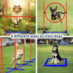 4 Sets Pets Agility Training Equipment, Adjustable Dog Hoop, Dog Jump, Weave Poles and Pause Box，with Independent Packaging(4 Sets)