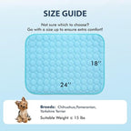 MICROCOSMOS Summer Cooling Mat & Sleeping Pad- Water Absorption Top, Materials Safe, Easy Carry, EZ Clean. Keep Cooling for Pets, Kids and Adults.(Blue, 24" x18")