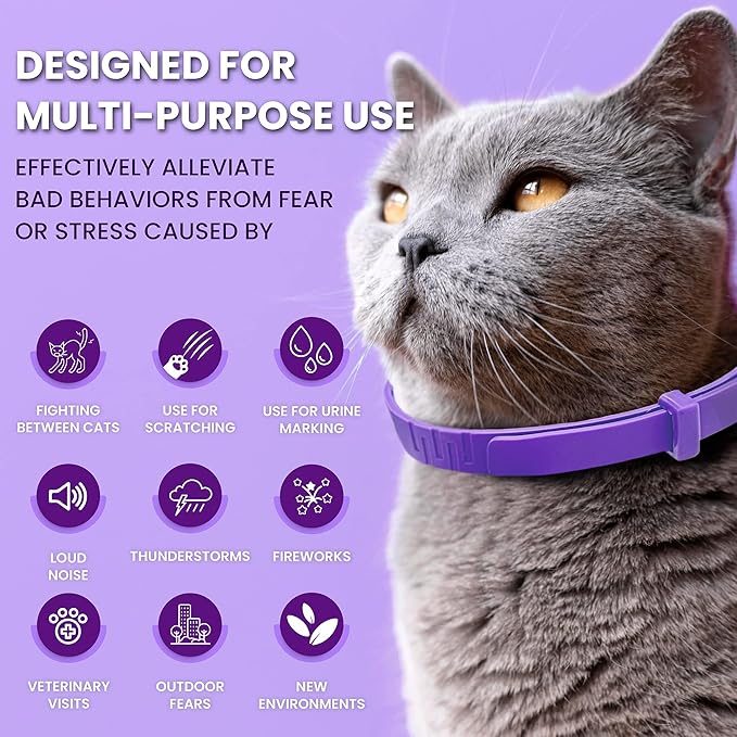 4 Pack Calming Collars for Cats: Pheromone Cat Calming Collars for Cats, Helps Promote Relaxation and Comfort