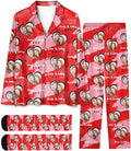 Custom Face Pajamas for Women Men,Personalized Dog Cat Pet Pajamas Set,Christmas Long Sleeve Sleepwear Pjs