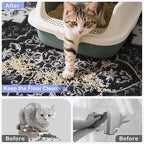 Bienbee Cat Litter Mat, 33" x 22" Large Size Litter Box Mat Rug with Non-Slip Bottom,Urine and Water Proof, Easy to Clean Cat Supplies Essentials for Indoor Kitty Kitten Floor, Black L